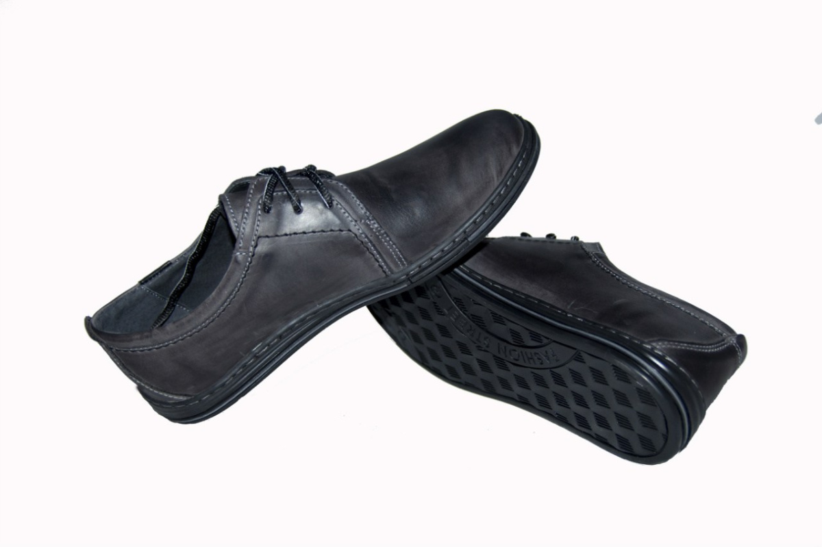 Męskie buty casual skóra wiązane grafit od dobrebutypl Męskie buty casual skóra wiązane grafit od dobrebutypl