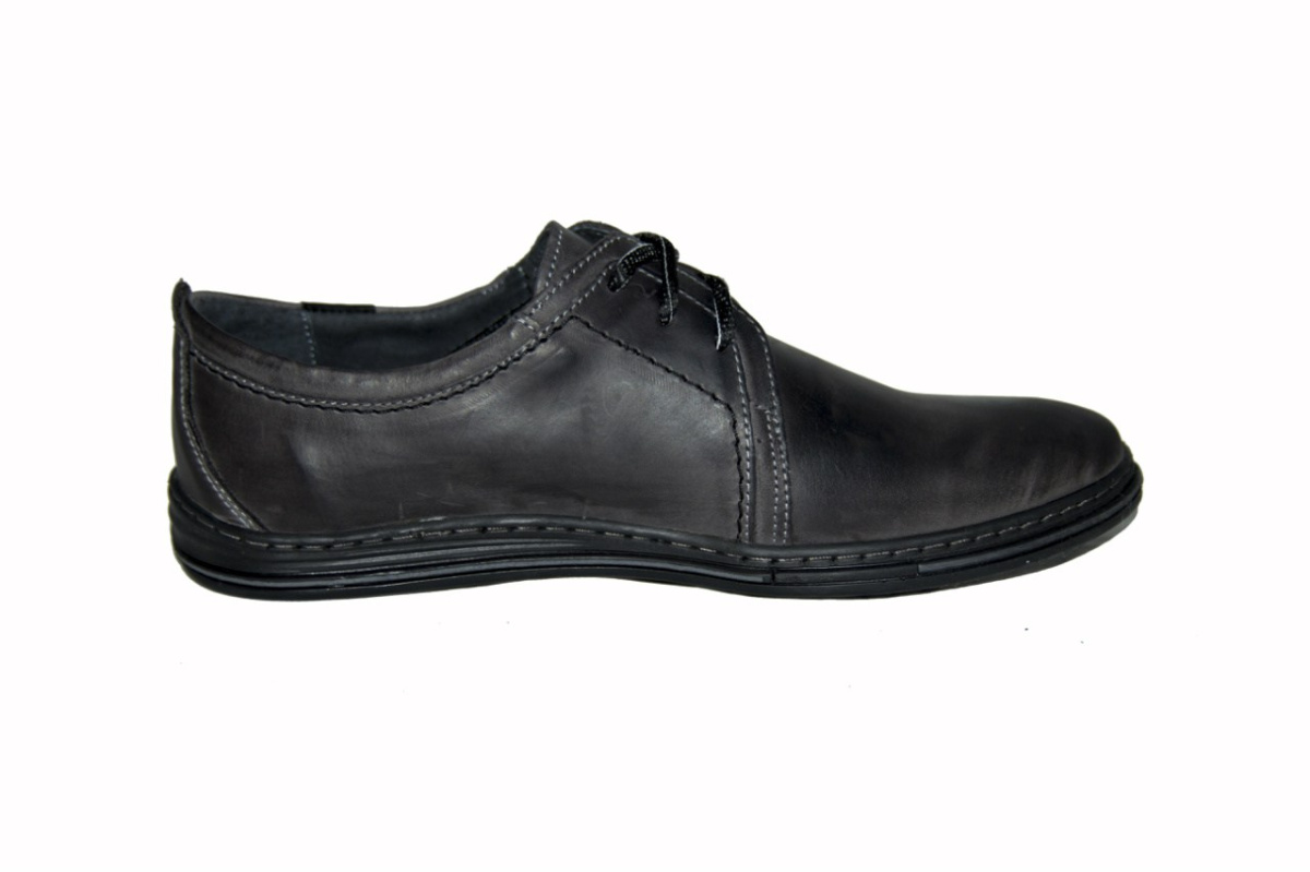 Męskie buty casual skóra wiązane grafit od dobrebutypl Męskie buty casual skóra wiązane grafit od dobrebutypl
