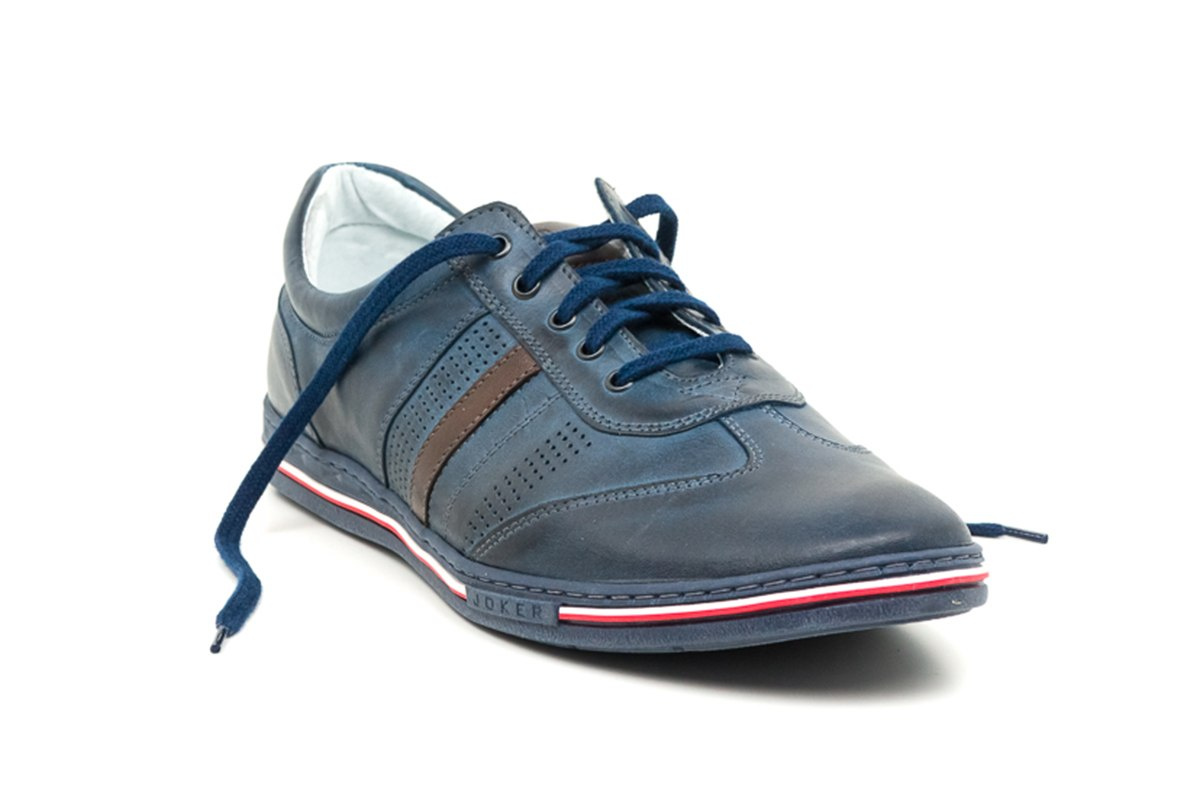 Buty męskie skórzane casual niebieskie JOKER od dobrebutypl Buty męskie skórzane casual niebieskie JOKER od dobrebutypl