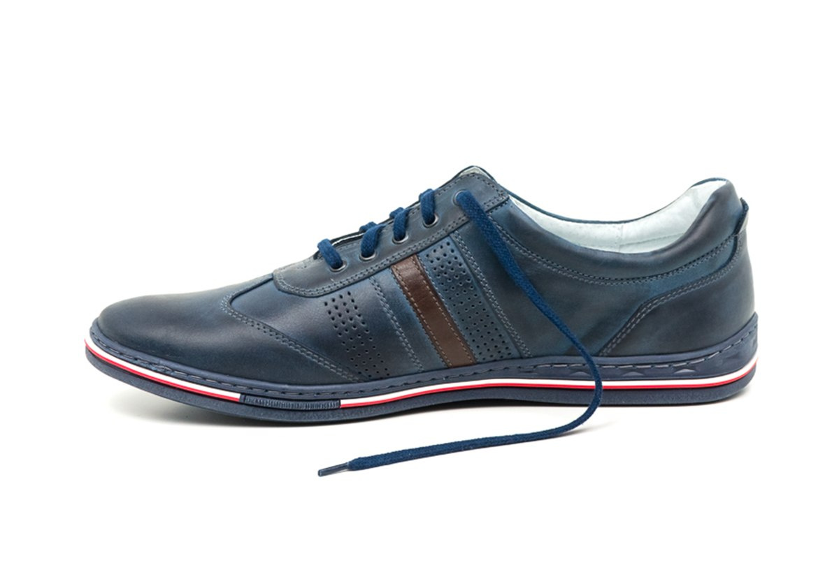 Buty męskie skórzane casual niebieskie JOKER od dobrebutypl Buty męskie skórzane casual niebieskie JOKER od dobrebutypl