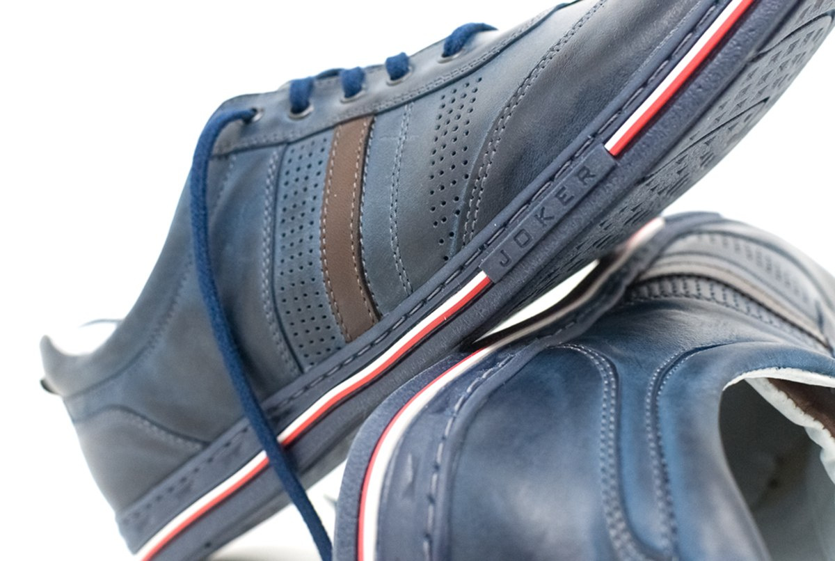 Buty męskie skórzane casual niebieskie JOKER od dobrebutypl Buty męskie skórzane casual niebieskie JOKER od dobrebutypl