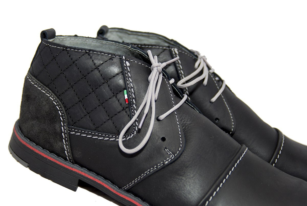 Buty męskie sztyblety skóra black MB od dobrebutypl Buty męskie sztyblety skóra black MB od dobrebutypl