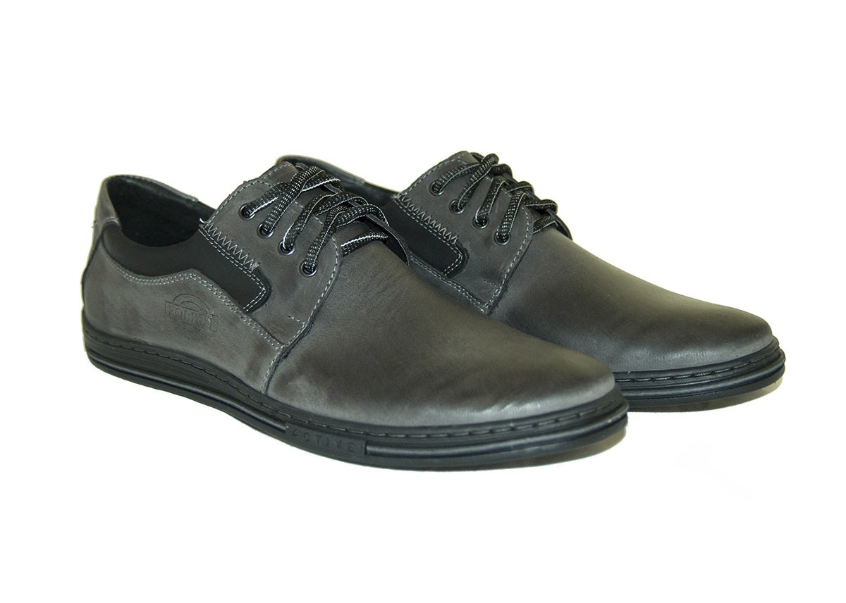 Buty męskie wiązane casual skóra grafit od dobrebutypl Buty męskie wiązane casual skóra grafit od dobrebutypl