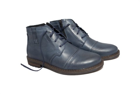 Buty męskie zimowe skóra niebieskie, sztyblety Joker Buty męskie zimowe skóra niebieskie, sztyblety Joker