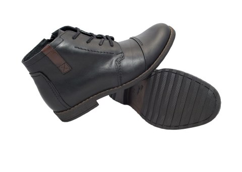 Buty zimowe męskie sztyblety skóra czarne Joker Buty zimowe męskie sztyblety skóra czarne Joker