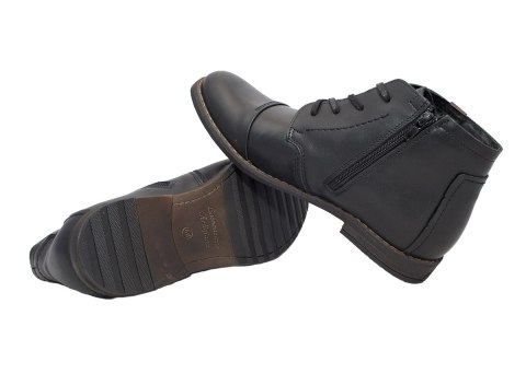 Buty zimowe męskie sztyblety skóra czarne Joker Buty zimowe męskie sztyblety skóra czarne Joker