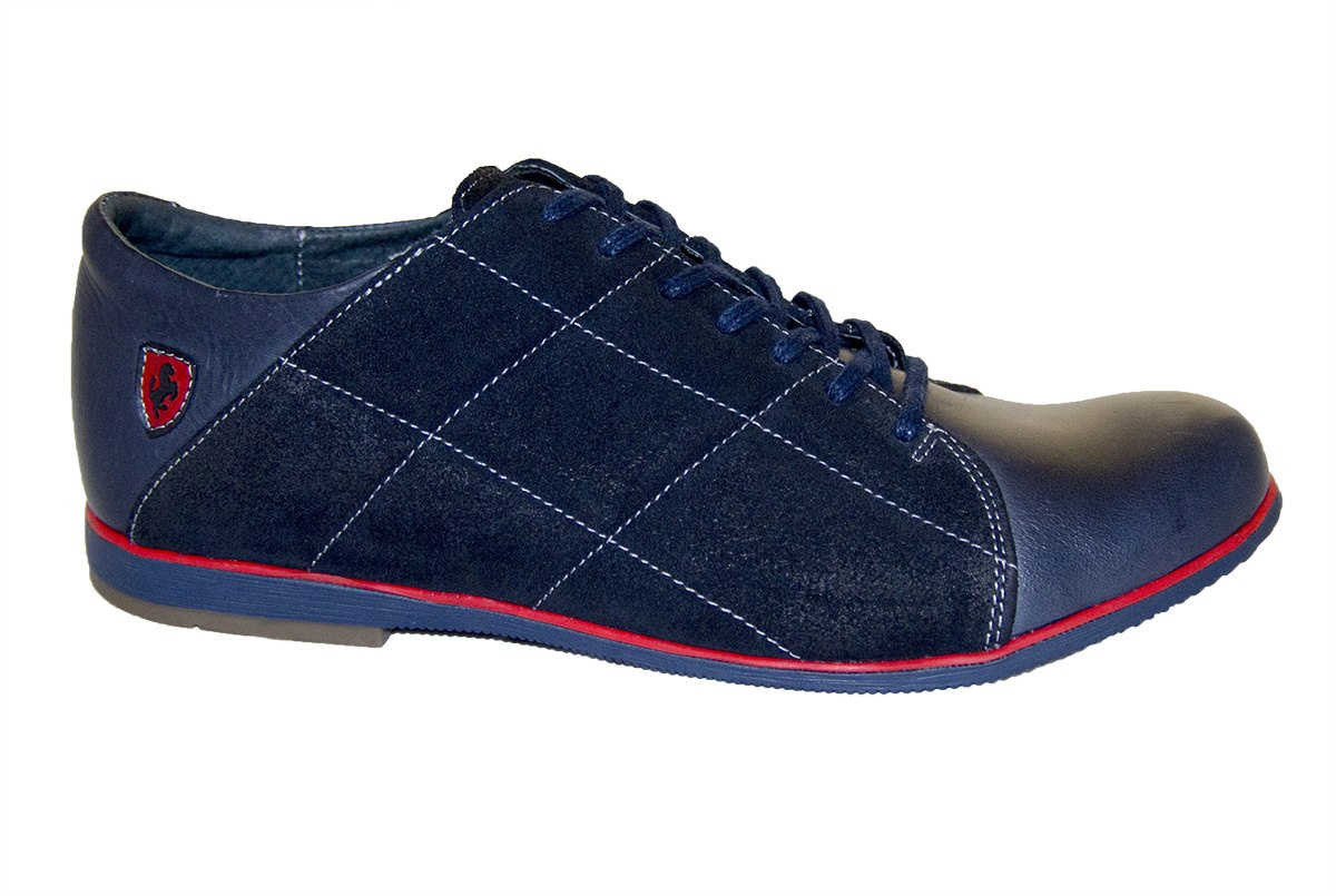 Męskie buty skóra niebieskie casual od dobrebutypl Męskie buty skóra niebieskie casual od dobrebutypl