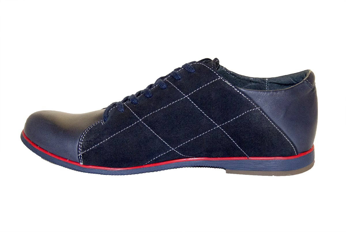 Męskie buty skóra niebieskie casual od dobrebutypl Męskie buty skóra niebieskie casual od dobrebutypl