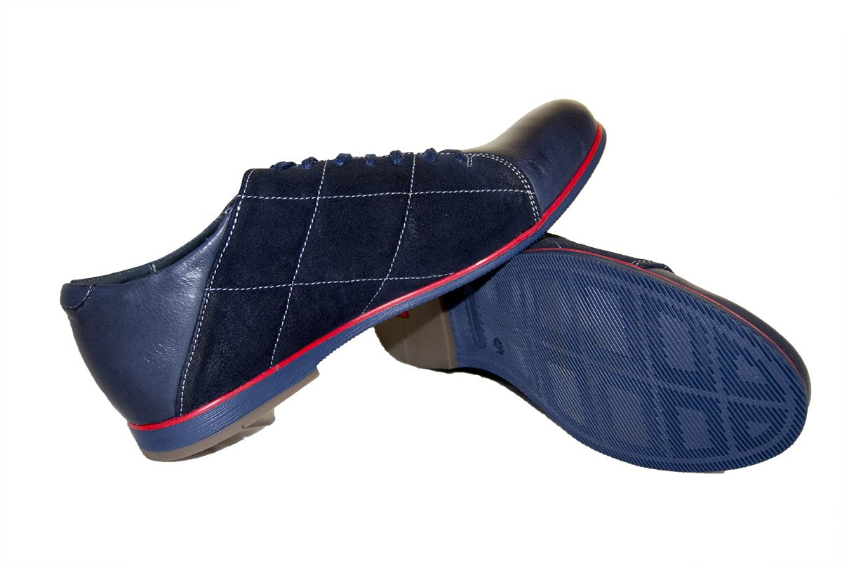 Męskie buty skóra niebieskie casual od dobrebutypl Męskie buty skóra niebieskie casual od dobrebutypl