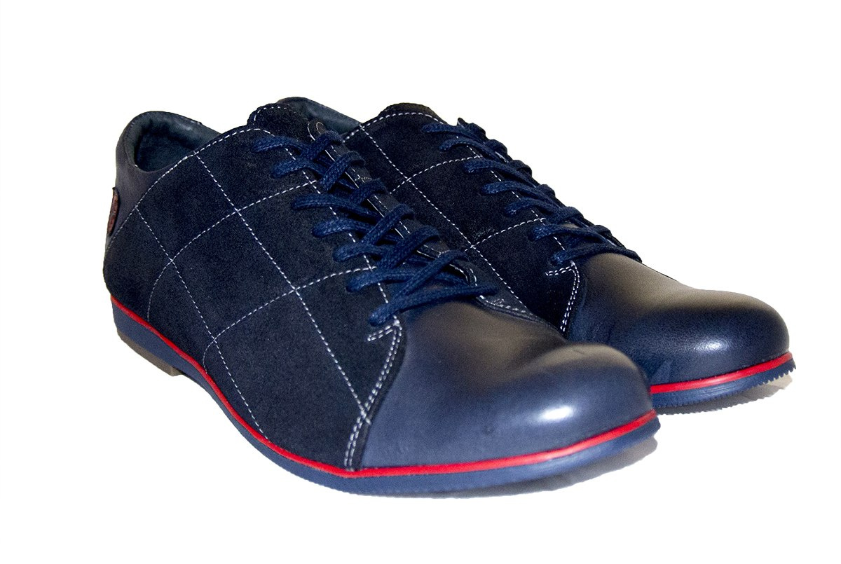 Męskie buty skóra niebieskie casual od dobrebutypl Męskie buty skóra niebieskie casual od dobrebutypl