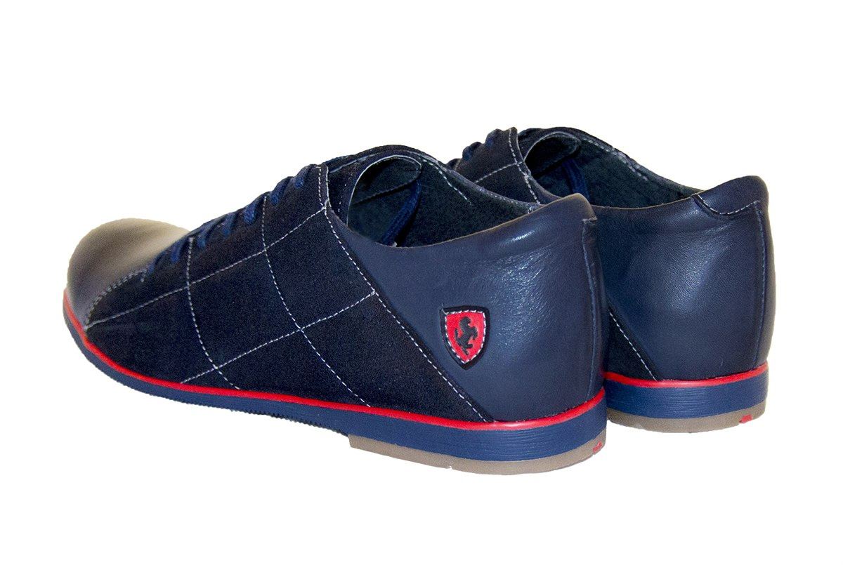 Męskie buty skóra niebieskie casual od dobrebutypl Męskie buty skóra niebieskie casual od dobrebutypl