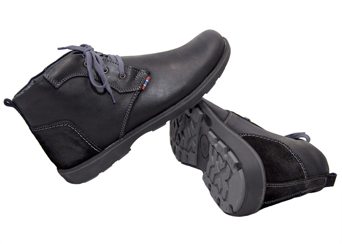 Zimowe buty męskie skóra grafit od dobrebutypl Zimowe buty męskie skóra grafit od dobrebutypl
