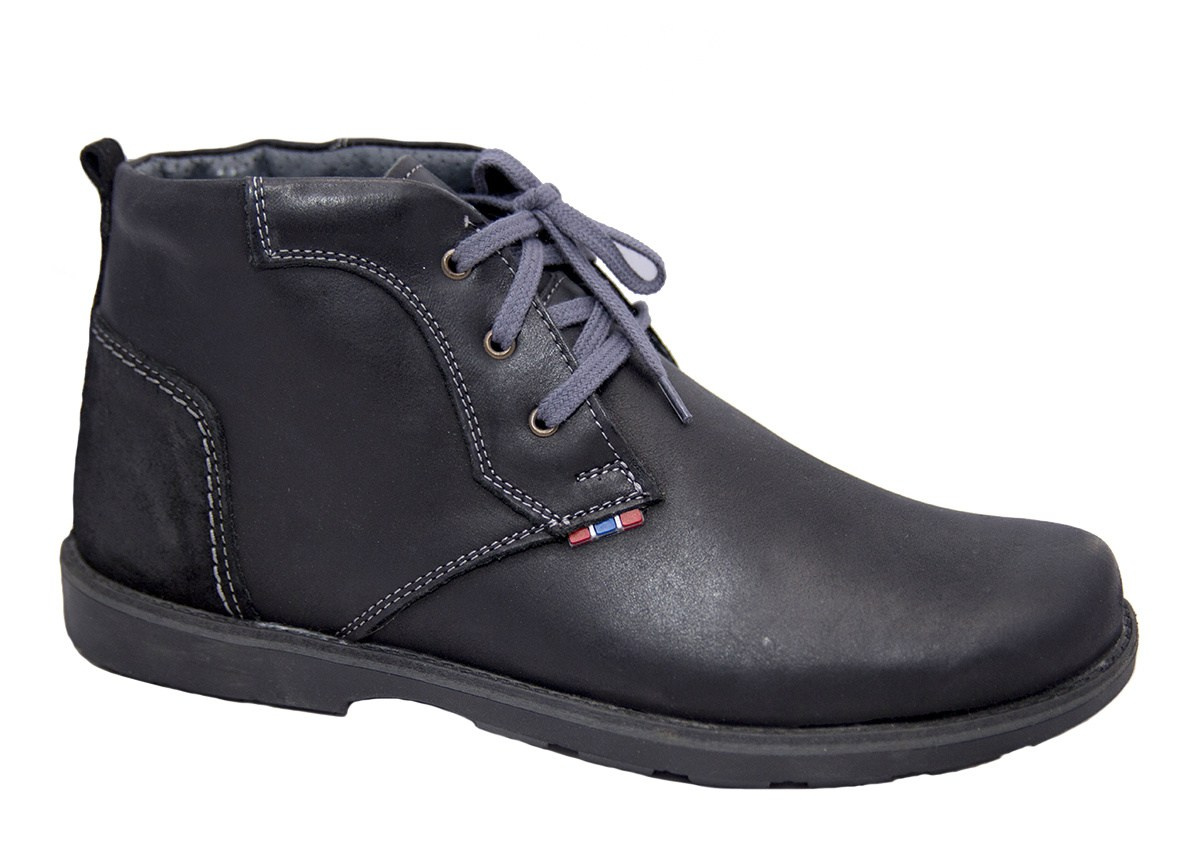 Zimowe buty męskie skóra grafit od dobrebutypl Zimowe buty męskie skóra grafit od dobrebutypl
