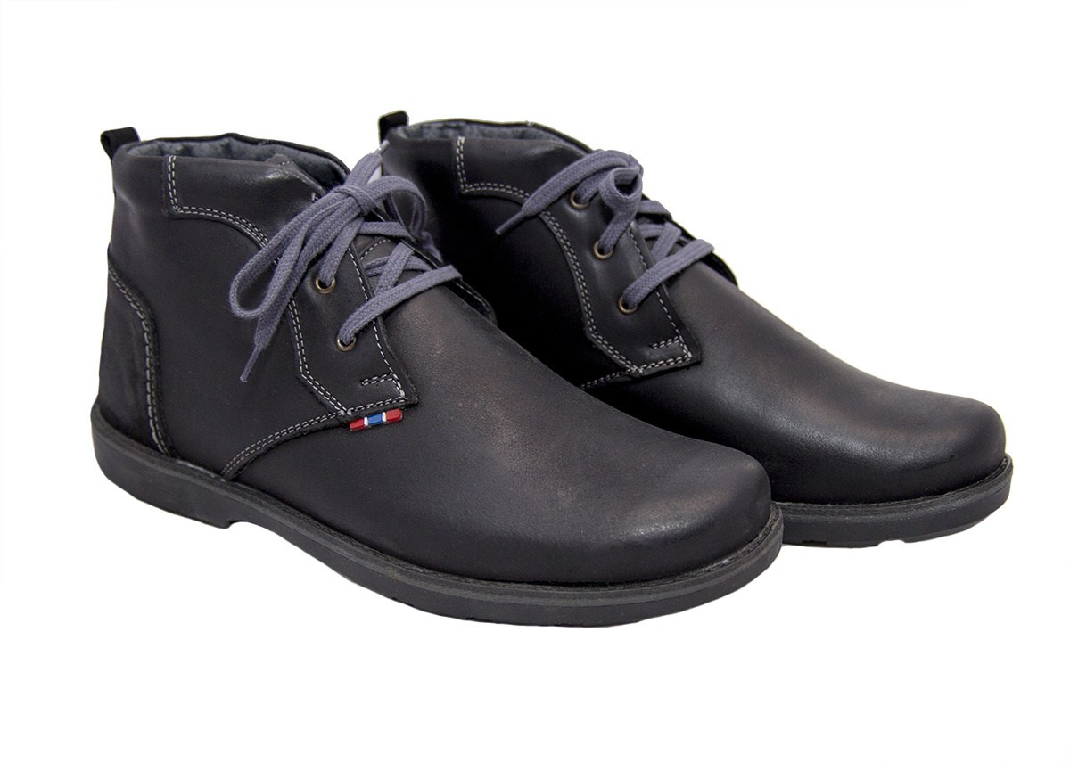 Zimowe buty męskie skóra grafit od dobrebutypl Zimowe buty męskie skóra grafit od dobrebutypl