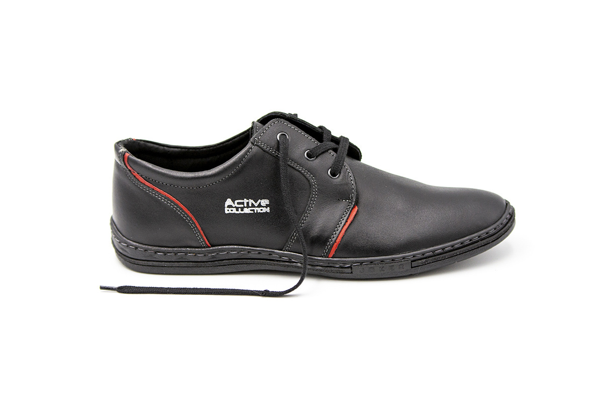 Buty męskie skórzane casual czarne JOKER od dobrebutypl Buty męskie skórzane casual czarne JOKER od dobrebutypl