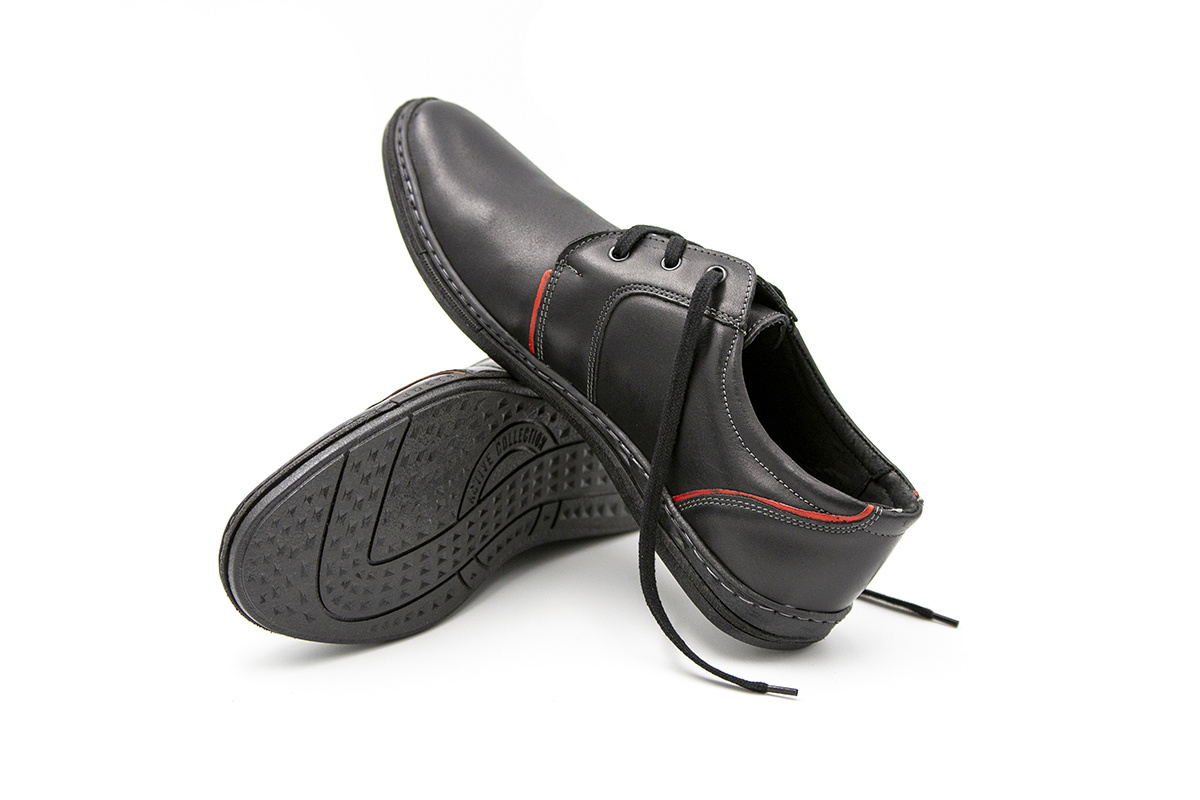 Buty męskie skórzane casual czarne JOKER od dobrebutypl Buty męskie skórzane casual czarne JOKER od dobrebutypl