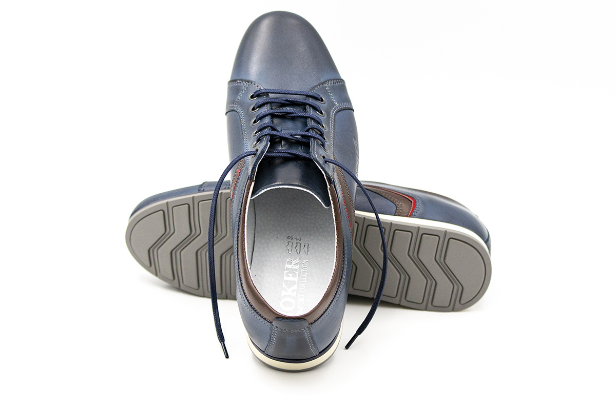 Buty męskie skórzane casual niebieskie JOKER od dobrebutypl Buty męskie skórzane casual niebieskie JOKER od dobrebutypl