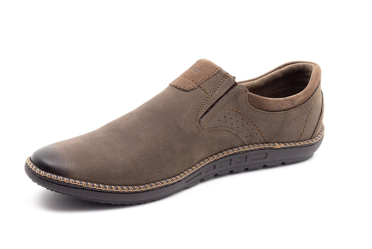 Męskie buty nubuk wsuwane casual brąz JOKER od dobrebutypl Męskie buty nubuk wsuwane casual brąz JOKER od dobrebutypl