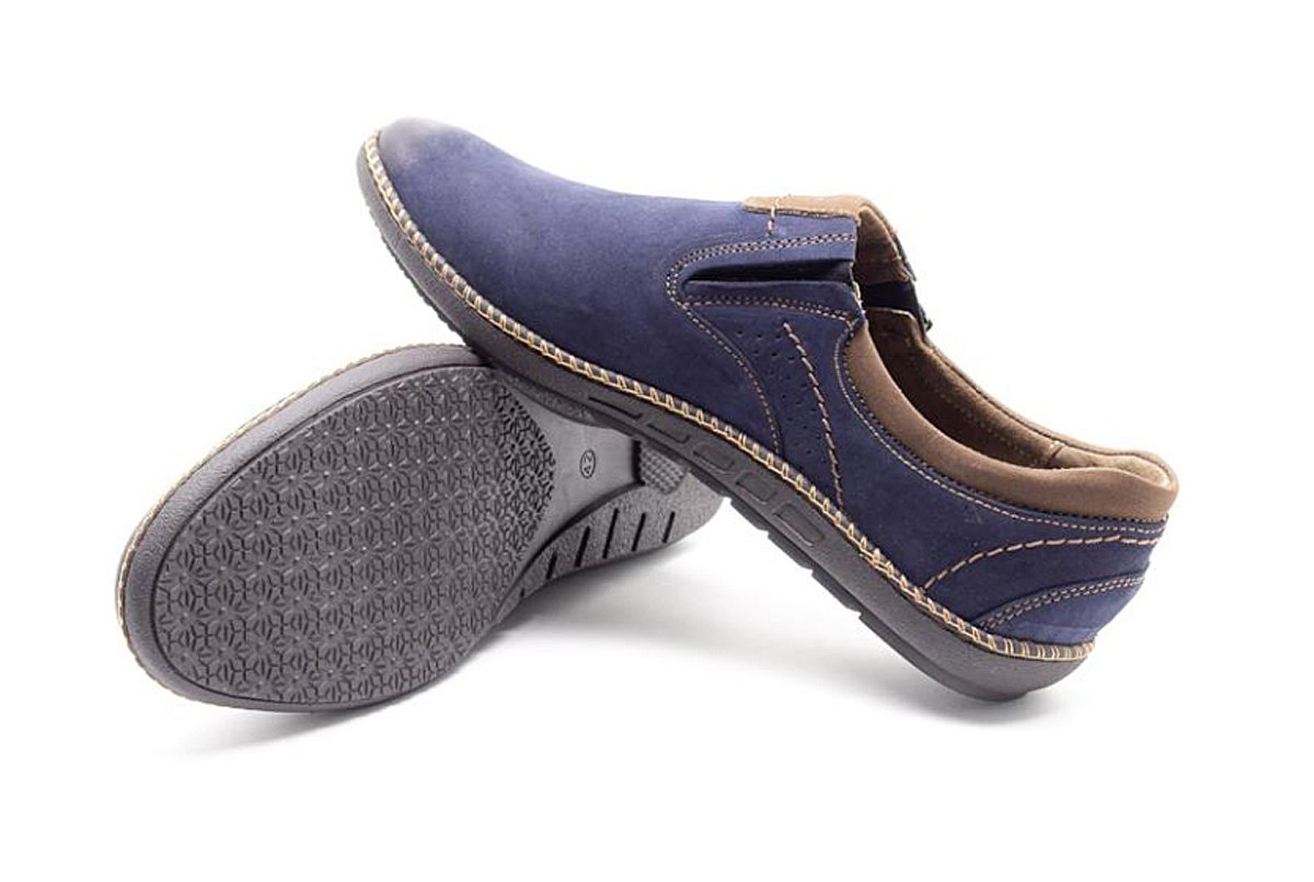 Męskie buty nubuk wsuwane casual niebieskie JOKER od dobrebutypl Męskie buty nubuk wsuwane casual niebieskie JOKER od dobrebutypl