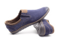 Męskie buty nubuk wsuwane casual niebieskie JOKER od dobrebutypl