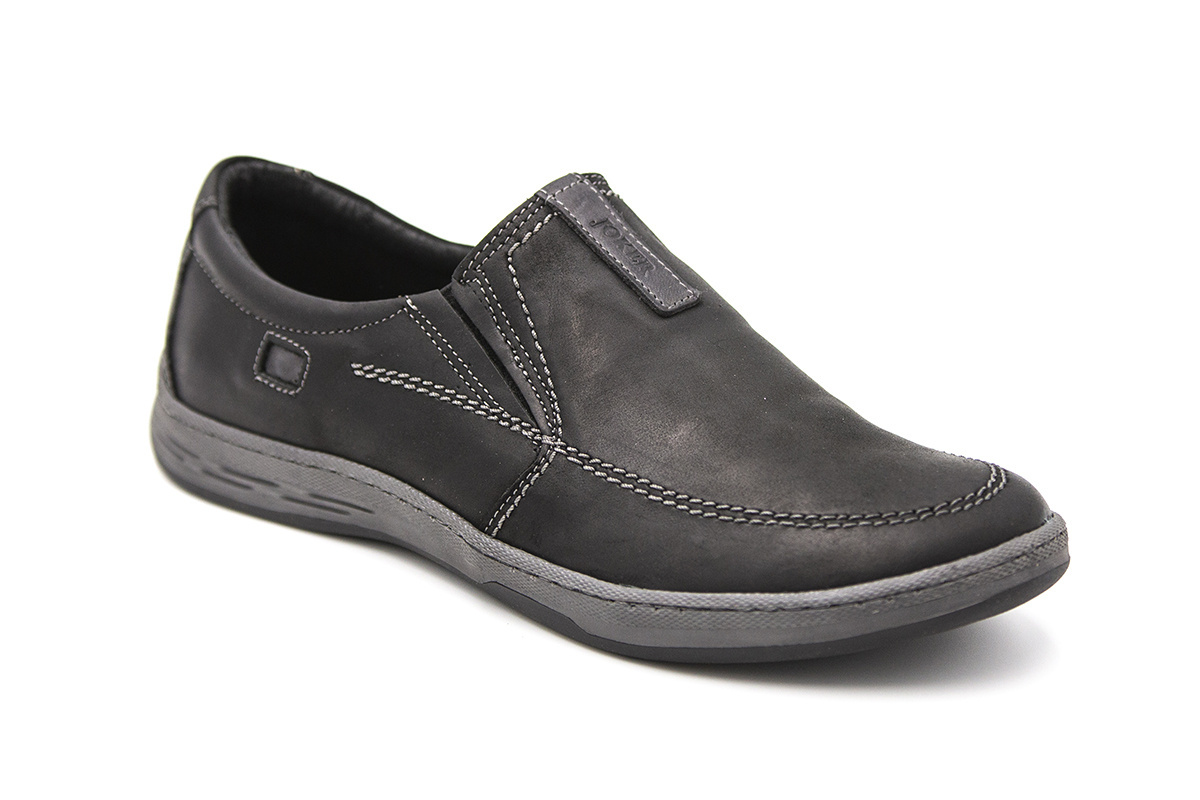 Męskie buty wsuwane casual czarne JOKER od dobrebutypl Męskie buty wsuwane casual czarne JOKER od dobrebutypl