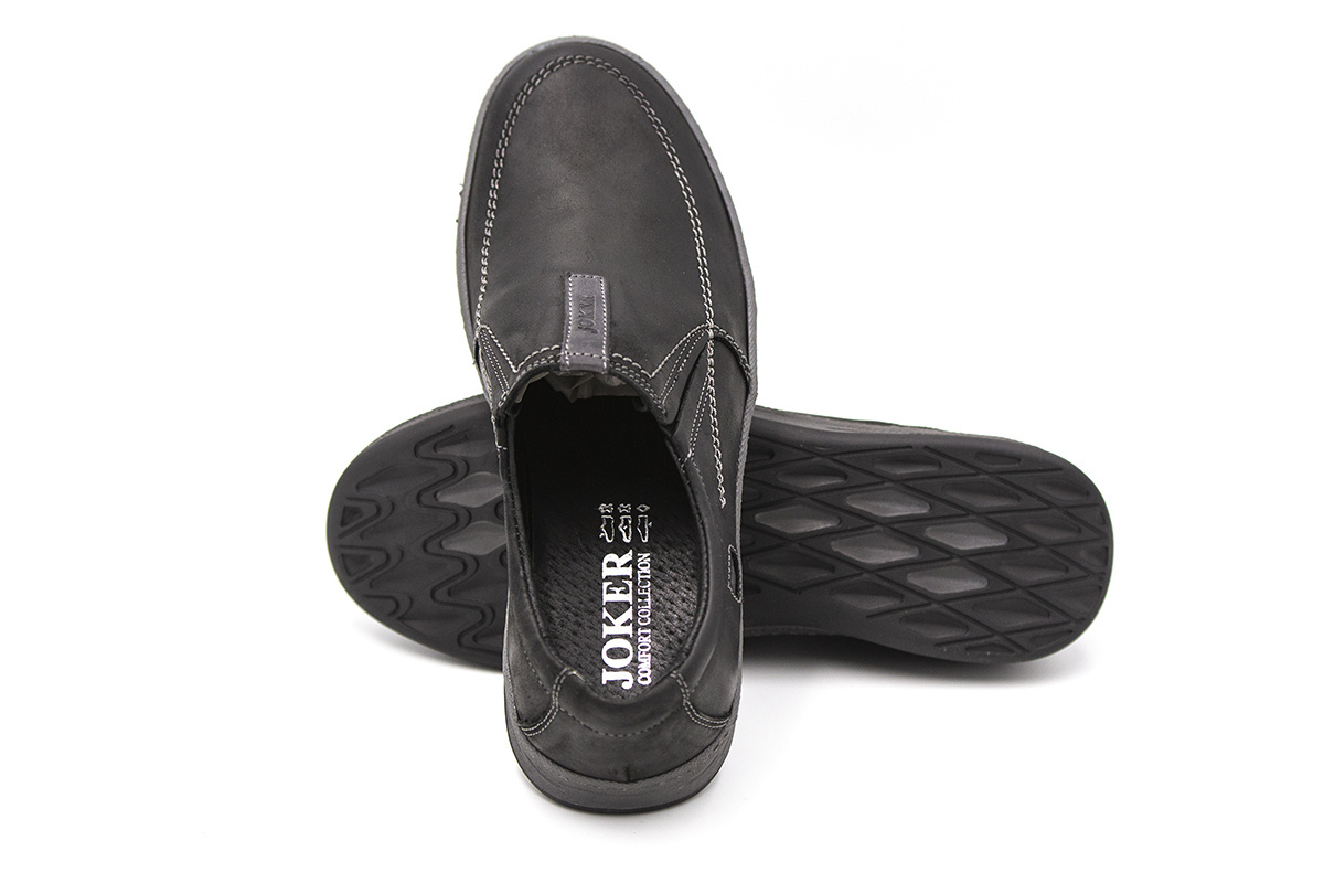 Męskie buty wsuwane casual czarne JOKER od dobrebutypl Męskie buty wsuwane casual czarne JOKER od dobrebutypl