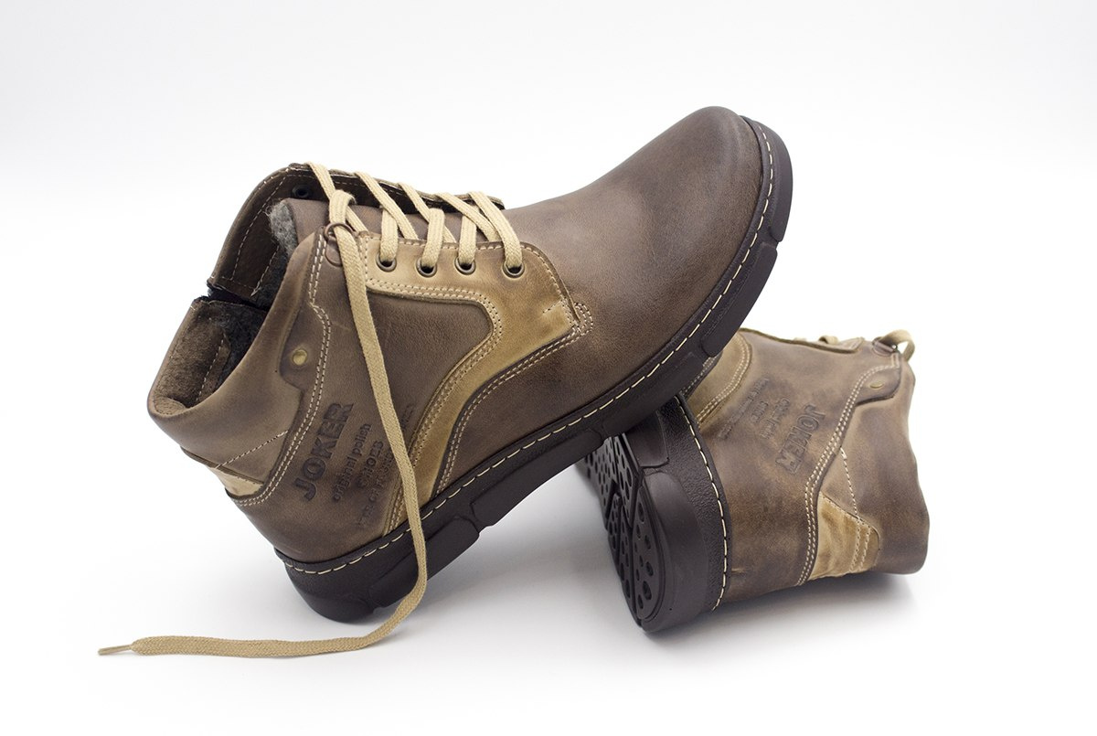 Zimowe buty męskie skóra 100% brąz Joker od dobrebutypl Zimowe buty męskie skóra 100% brąz Joker od dobrebutypl
