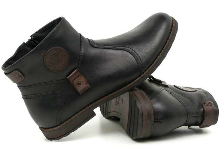 Zimowe buty męskie skóra naturalna black JOKER od dobrebutypl