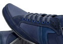 Męskie buty skórzane casual niebieskie Mario Boschetti