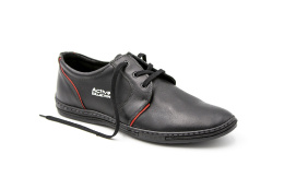 Buty męskie skórzane casual czarne JOKER od dobrebutypl
