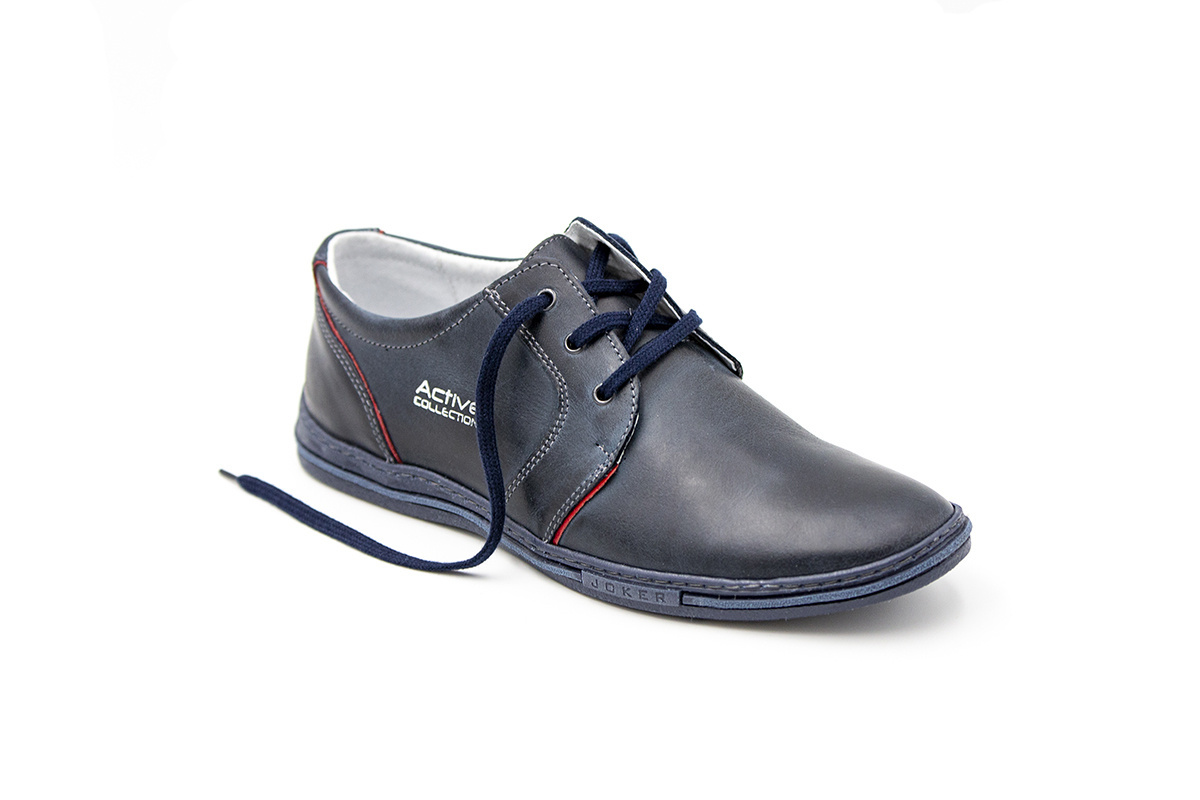 Buty męskie skórzane casual niebieskie JOKER od dobrebutypl Buty męskie skórzane casual niebieskie JOKER od dobrebutypl
