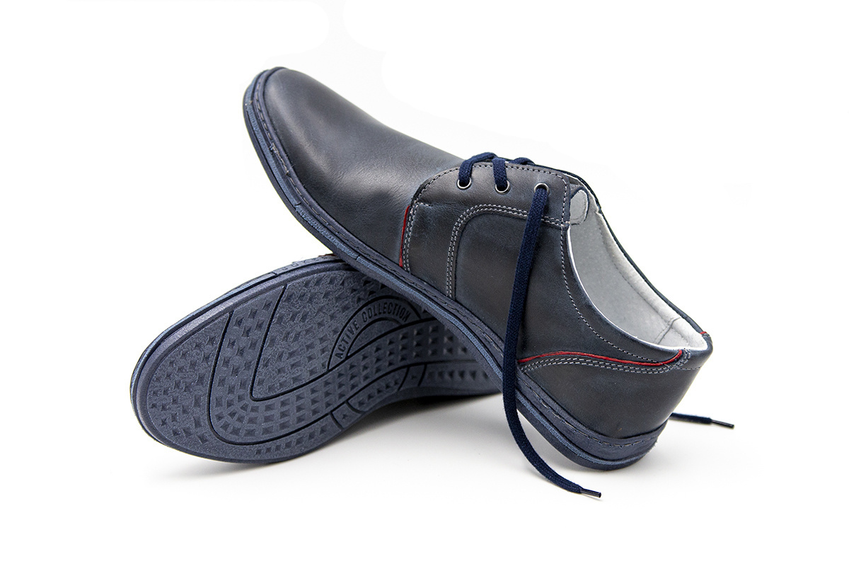 Buty męskie skórzane casual niebieskie JOKER od dobrebutypl Buty męskie skórzane casual niebieskie JOKER od dobrebutypl