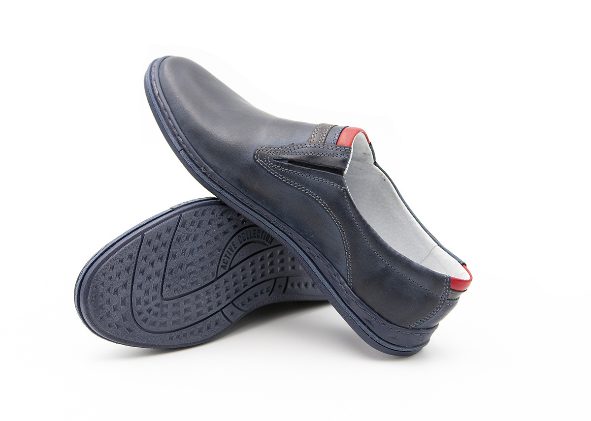 Męskie buty skóra wsuwane casual niebieskie JOKER od dobrebutypl Męskie buty skóra wsuwane casual niebieskie JOKER od dobrebutypl