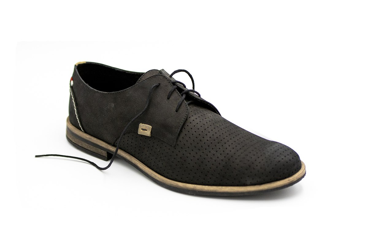 Półbuty męskie casual ażur black MB od dobrebutypl Półbuty męskie casual ażur black MB od dobrebutypl
