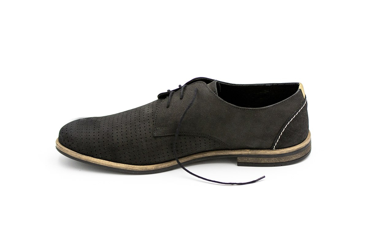 Półbuty męskie casual ażur black MB od dobrebutypl Półbuty męskie casual ażur black MB od dobrebutypl