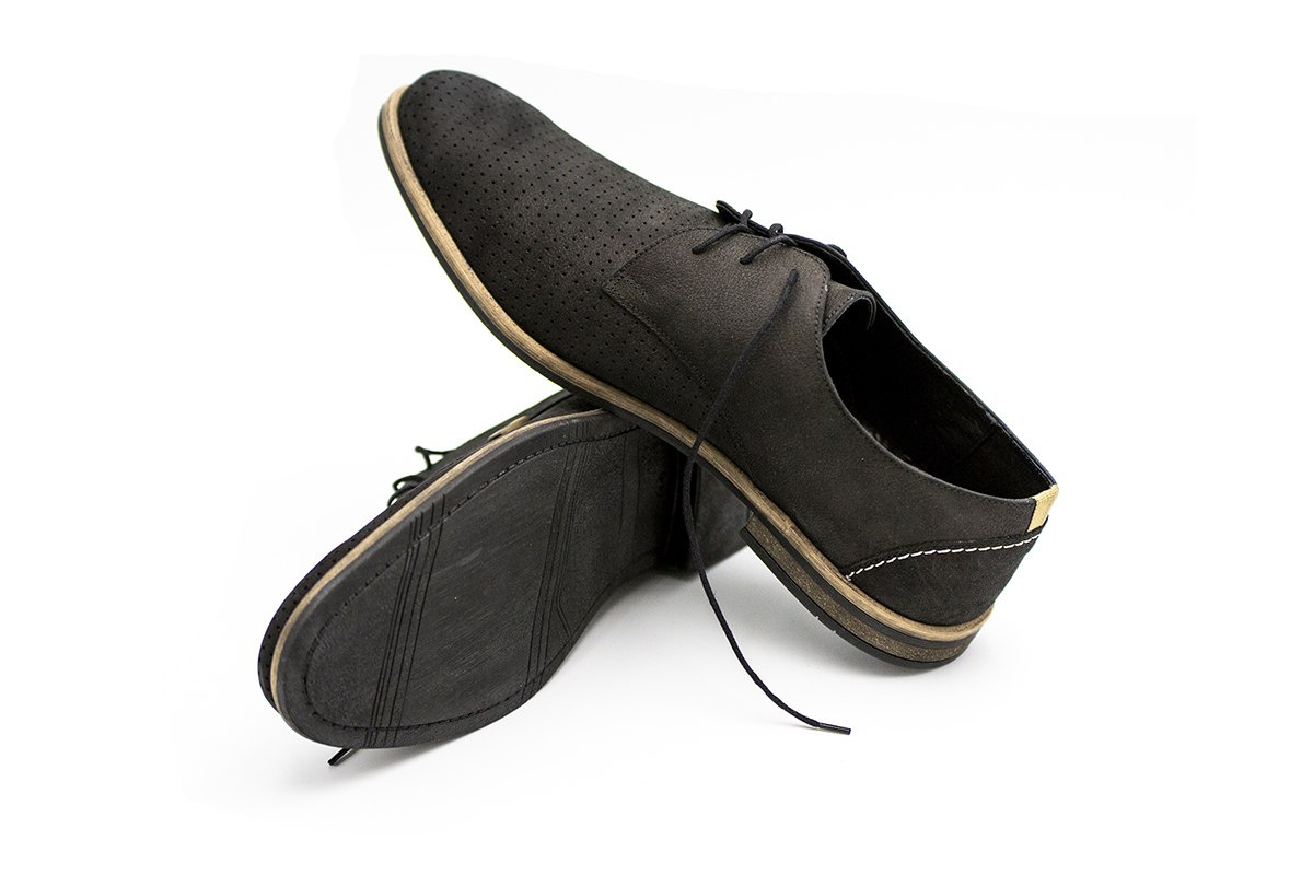 Półbuty męskie casual ażur black MB od dobrebutypl Półbuty męskie casual ażur black MB od dobrebutypl