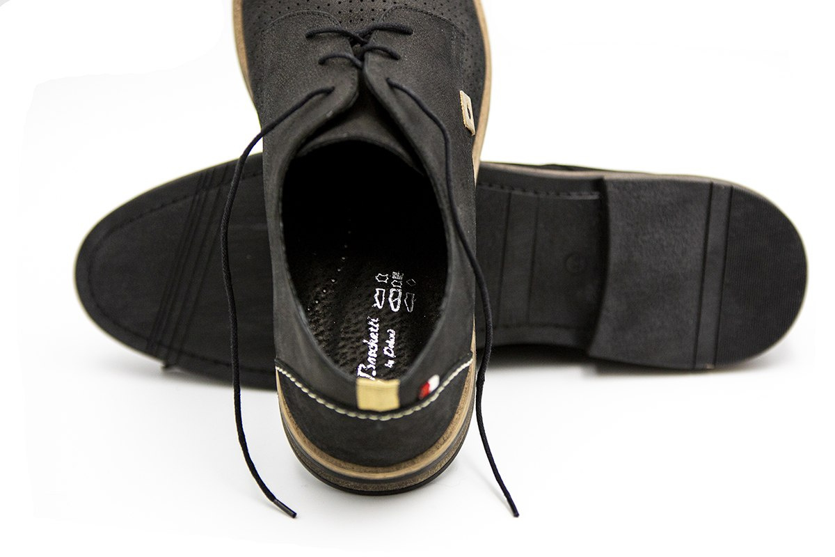Półbuty męskie casual ażur black MB od dobrebutypl Półbuty męskie casual ażur black MB od dobrebutypl