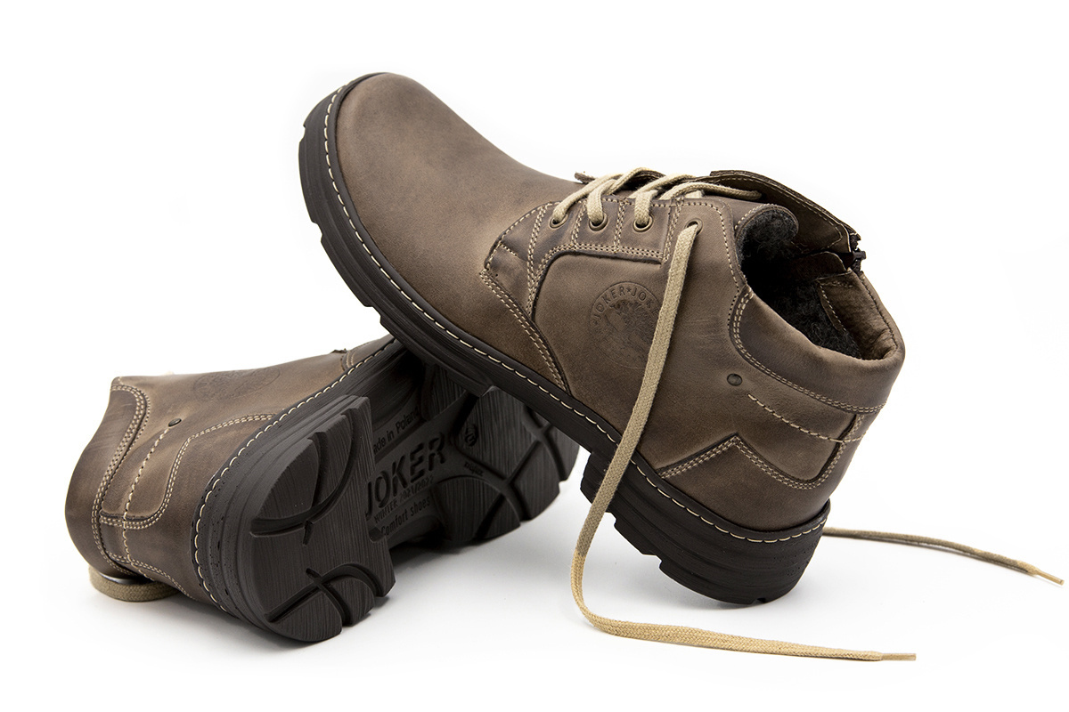 Zimowe buty męskie skóra 100% brąz Joker od dobrebutypl Zimowe buty męskie skóra 100% brąz Joker od dobrebutypl