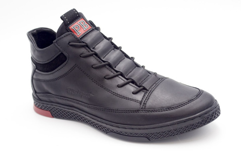Zimowe buty męskie skóra black ocieplane Polbut od dobrebutypl Zimowe buty męskie skóra black ocieplane Polbut od dobrebutypl