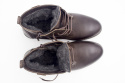 Zimowe buty męskie skóra brąz ocieplane Polbut od dobrebutypl