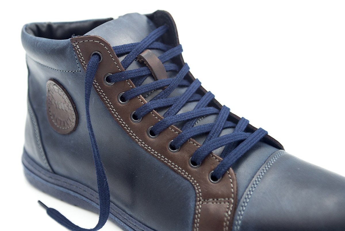 Zimowe buty męskie skóra niebieskie Joker od dobrebutypl Zimowe buty męskie skóra niebieskie Joker od dobrebutypl