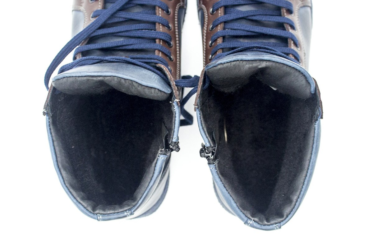 Zimowe buty męskie skóra niebieskie Joker od dobrebutypl Zimowe buty męskie skóra niebieskie Joker od dobrebutypl